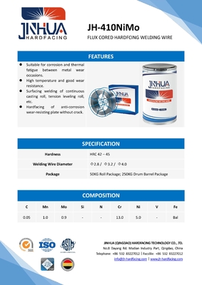 Suitable For Corrosion And Thermal Fatigue Between Metal Wear Occasions JH-410NiMo Flux Cored Hardfacing Welding Wire